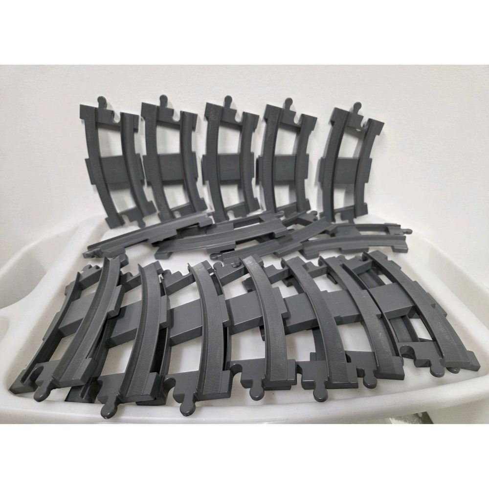 Lego Duplo Gray Train Tracks Lot of 17 Curved Tracks
